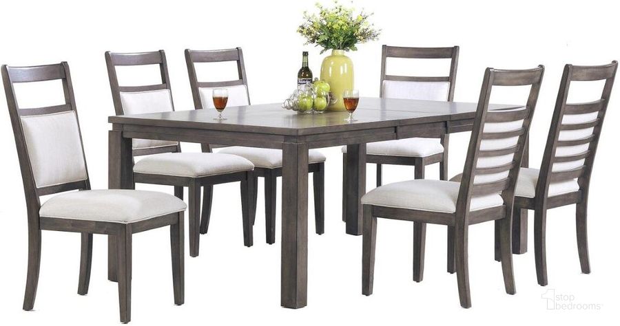 The appearance of Sunset Trading Shades of Gray 7 Piece Dining Set designed by Sunset Trading in the traditional interior design. This weathered grey piece of furniture  was selected by 1StopBedrooms from Shades Of Gray Collection to add a touch of cosiness and style into your home. Sku: DLU-EL-9282;DLU-EL-C90-2;DLU-EL-C90-2;DLU-EL-C90-2. Material: Wood. Product Type: Dining Chair. Image1