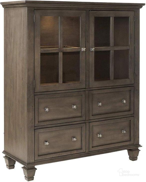 The appearance of Sunset Trading Shades of Gray One Piece China Cabinet designed by Sunset Trading in the traditional interior design. This weathered grey piece of furniture  was selected by 1StopBedrooms from Shades Of Gray Collection to add a touch of cosiness and style into your home. Sku: DLU-EL-DS. Material: Wood. Product Type: Cabinet. Image1