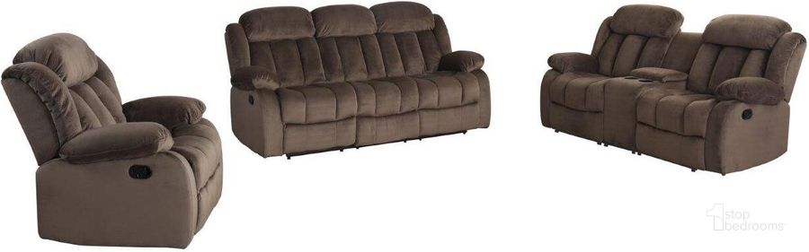 The appearance of Sunset Trading Teddy Bear 3 Piece Reclining Living Room Set designed by Sunset Trading in the traditional interior design. This cocoa brown piece of furniture  was selected by 1StopBedrooms from Teddy Bear Collection to add a touch of cosiness and style into your home. Sku: SU-LN660-108;SU-LN660-206;SU-LN660-305. Material: Wood. Product Type: Reclining Living Room Set. Image1