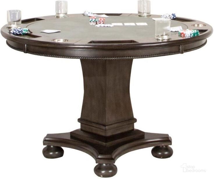 The appearance of Sunset Trading Vegas Dining and Poker Table designed by Sunset Trading in the traditional interior design. This grey piece of furniture  was selected by 1StopBedrooms from Vegas Collection to add a touch of cosiness and style into your home. Sku: CR-87711-63;CR-87711-61. Material: Wood Veneer. Product Type: Game Table Set. Image1