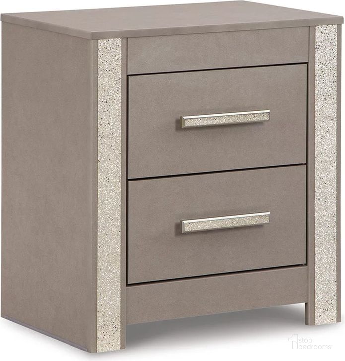 The appearance of Surancha Gray Two Drawer Night Stand designed by Signature Design by Ashley in the modern / contemporary interior design. This gray piece of furniture  was selected by 1StopBedrooms from Surancha Collection to add a touch of cosiness and style into your home. Sku: B1145-92. Material: Wood. Product Type: Nightstand. Image1