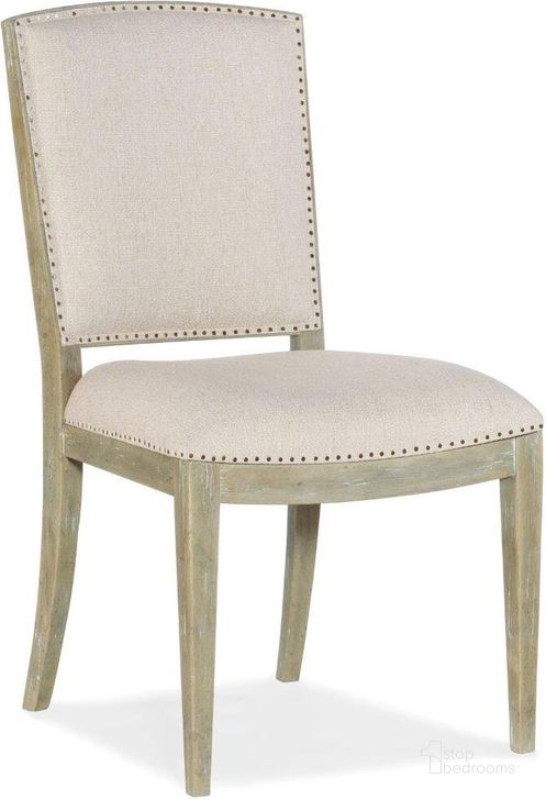 The appearance of Surfrider Carved Back Side Chair designed by Hooker in the transitional interior design. This light wood piece of furniture  was selected by 1StopBedrooms from Surfrider Collection to add a touch of cosiness and style into your home. Sku: 6015-75411-80. Material: Fabric. Product Type: Side Chair. Image1