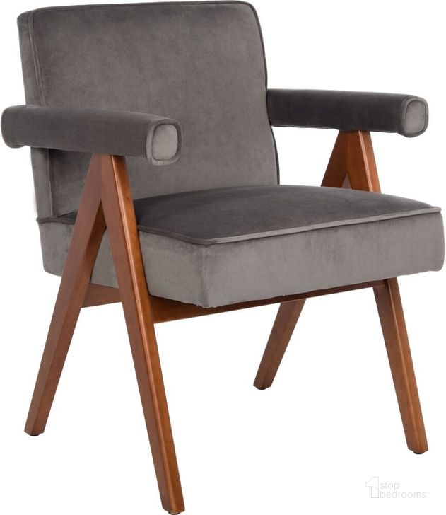 The appearance of Suri Gray and Walnut Mid Century Arm Chair designed by Safavieh in the modern / contemporary interior design. This gray walnut piece of furniture  was selected by 1StopBedrooms from Suri Collection to add a touch of cosiness and style into your home. Sku: ACH4508B. Material: Wood. Product Type: Arm Chair. Image1
