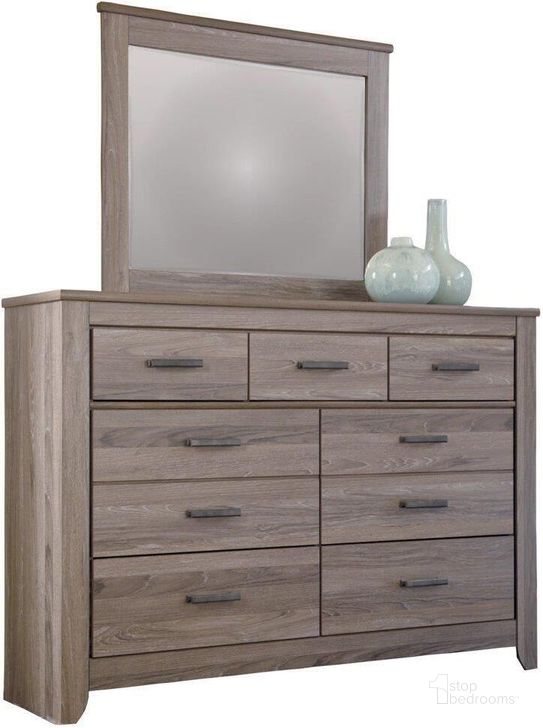 The appearance of Surman Warm Gray Dresser and Mirror designed by Bennett Interiors in the transitional interior design. This warm gray piece of furniture  was selected by 1StopBedrooms from Surman Collection to add a touch of cosiness and style into your home. Sku: B248-31;B248-36. Material: Wood. Product Type: Dresser and Mirror. Image1