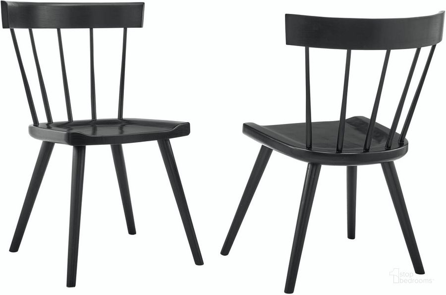 The appearance of Sutter Wood Dining Side Chair Set of 2 In Black designed by Modway in the modern / contemporary interior design. This black piece of furniture  was selected by 1StopBedrooms from Sutter Collection to add a touch of cosiness and style into your home. Sku: EEI-6082-BLK. Material: Wood. Product Type: Dining Chair. Image1