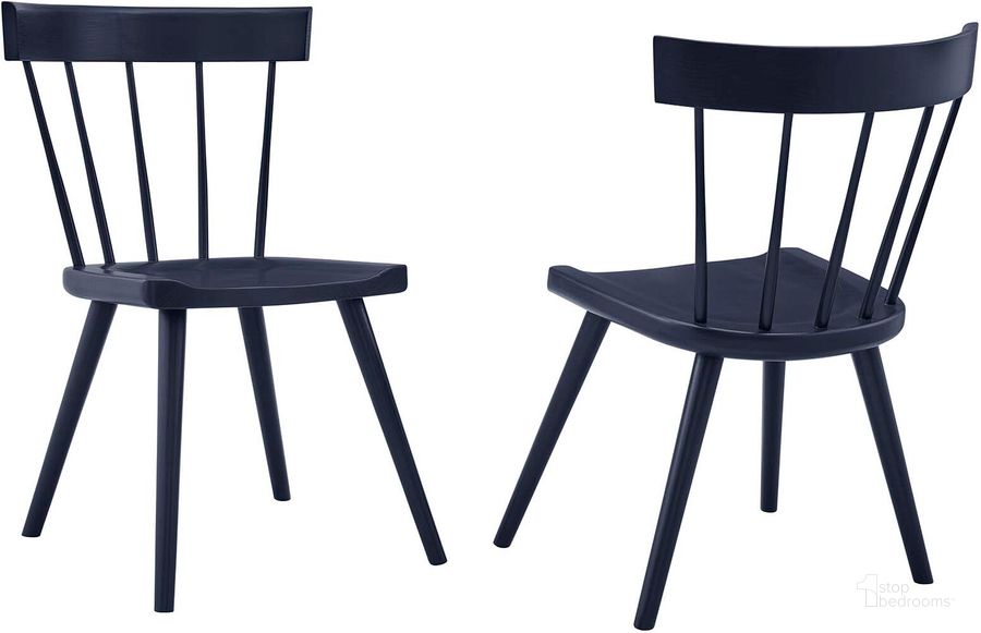 The appearance of Sutter Wood Dining Side Chair Set of 2 In Midnight designed by Modway in the modern / contemporary interior design. This midnight piece of furniture  was selected by 1StopBedrooms from Sutter Collection to add a touch of cosiness and style into your home. Sku: EEI-6082-MID. Material: Wood. Product Type: Dining Chair. Image1