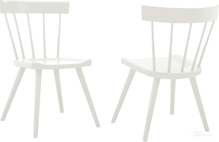 The appearance of Sutter Wood Dining Side Chair Set of 2 In White designed by Modway in the modern / contemporary interior design. This white piece of furniture  was selected by 1StopBedrooms from Sutter Collection to add a touch of cosiness and style into your home. Sku: EEI-6082-WHI. Material: Wood. Product Type: Dining Chair. Image1