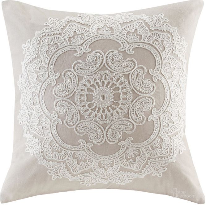 The appearance of Suzanna Cotton Faux Linen Square Pillow With Embroidery In Taupe designed by Olliix in the traditional interior design. This taupe piece of furniture  was selected by 1StopBedrooms from Suzanna Collection to add a touch of cosiness and style into your home. Sku: HH30-1650. Material: Polyester. Product Type: Pillow. Image1