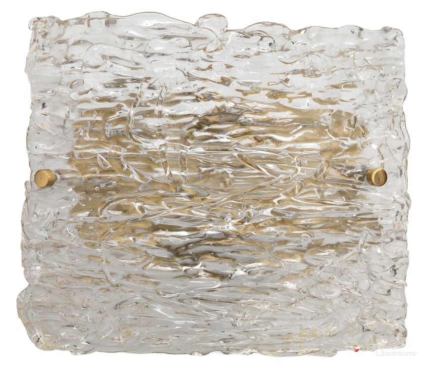 The appearance of Swan Curved Glass Sconce Large in Clear Textured Glass & Antique Brass Metal designed by Jamie Young Company in the traditional interior design. This antique brass piece of furniture  was selected by 1StopBedrooms from Swan Collection to add a touch of cosiness and style into your home. Sku: 4SWAN-LGCL. Material: Metal. Product Type: Wall Sconce. Image1