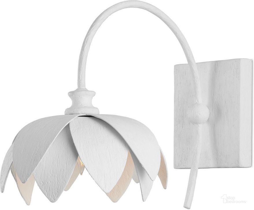 The appearance of Sweetheart Wall Sconce In White designed by Currey & Company in the  interior design. This white piece of furniture  was selected by 1StopBedrooms from Sweetheart Collection to add a touch of cosiness and style into your home. Sku: 5000-0227. Material: Metal. Product Type: Wall Sconce. Image1