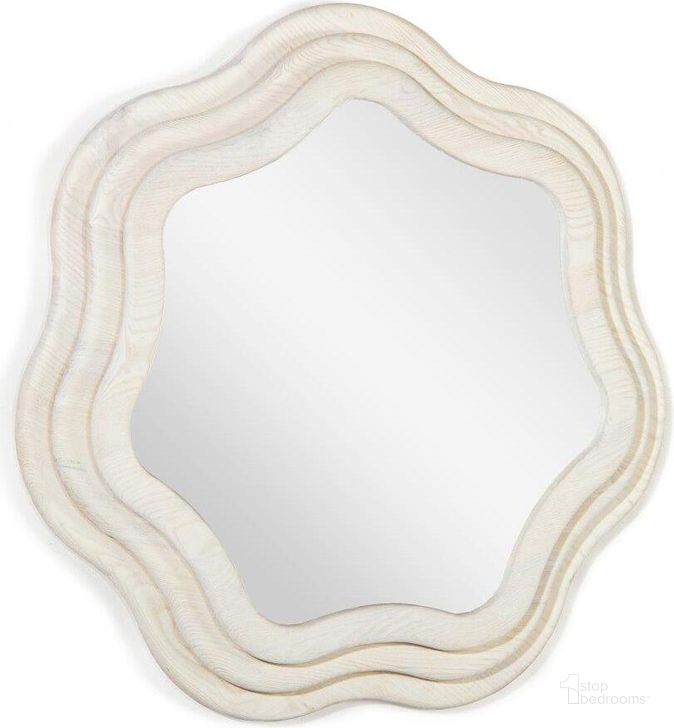 The appearance of Swirl 30 Inch Round Mirror In White designed by Union Home Furniture in the modern / contemporary interior design. This white piece of furniture  was selected by 1StopBedrooms from Swirl Collection to add a touch of cosiness and style into your home. Sku: BDM00197. Material: Wood. Product Type: Mirror. Image1