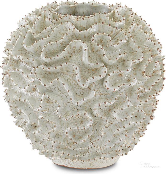 The appearance of Swirl Small White Vase designed by Currey & Company in the modern / contemporary interior design. This white piece of furniture  was selected by 1StopBedrooms from Swirl Collection to add a touch of cosiness and style into your home. Sku: 1200-0296. Material: Ceramic. Product Type: Vase. Image1