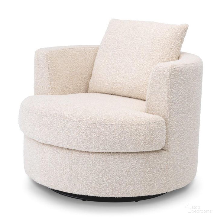 The appearance of Swivel Chair Felix Boucle Cream designed by Eichholtz in the modern / contemporary interior design. This cream piece of furniture  was selected by 1StopBedrooms from  to add a touch of cosiness and style into your home. Sku: A113960. Product Type: Arm Chair. Image1