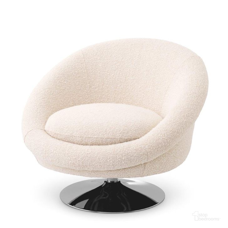 The appearance of Swivel Chair Nemo Boucle Cream designed by Eichholtz in the modern / contemporary interior design. This cream piece of furniture  was selected by 1StopBedrooms from  to add a touch of cosiness and style into your home. Sku: A114865. Product Type: Arm Chair. Image1