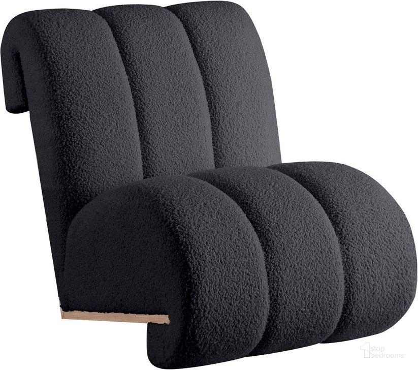 The appearance of Swoon Black Faux Sheepskin Accent Chair designed by Meridian in the modern / contemporary interior design. This black piece of furniture  was selected by 1StopBedrooms from Swoon Collection to add a touch of cosiness and style into your home. Sku: 571Black. Material: Wood. Product Type: Accent Chair.