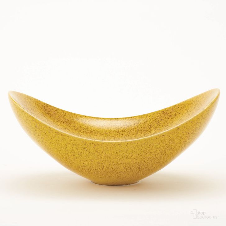 The appearance of Swoop Bowl In Citron designed by Global Views in the modern / contemporary interior design. This yellow piece of furniture  was selected by 1StopBedrooms from Swoop Collection to add a touch of cosiness and style into your home. Sku: 1837. Material: Ceramic. Product Type: Bowl. Image1