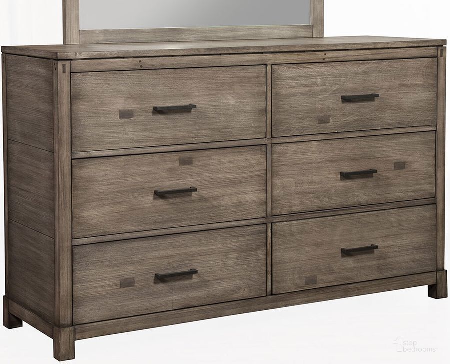 The appearance of Sydney Grey 6 Drawer Dresser designed by Alpine in the transitional interior design. This gray piece of furniture  was selected by 1StopBedrooms from Sydney Collection to add a touch of cosiness and style into your home. Sku: 1700-03. Material: Wood. Product Type: Dresser. Image1