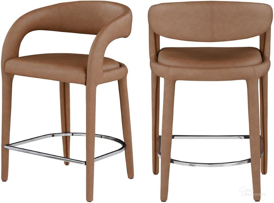 The appearance of Sylvester Brown Faux Leather Stool designed by Meridian in the modern / contemporary interior design. This brown faux leather piece of furniture  was selected by 1StopBedrooms from Sylvester Collection to add a touch of cosiness and style into your home. Sku: 989Brown-C. Material: Faux Leather. Product Type: Stool. Image1