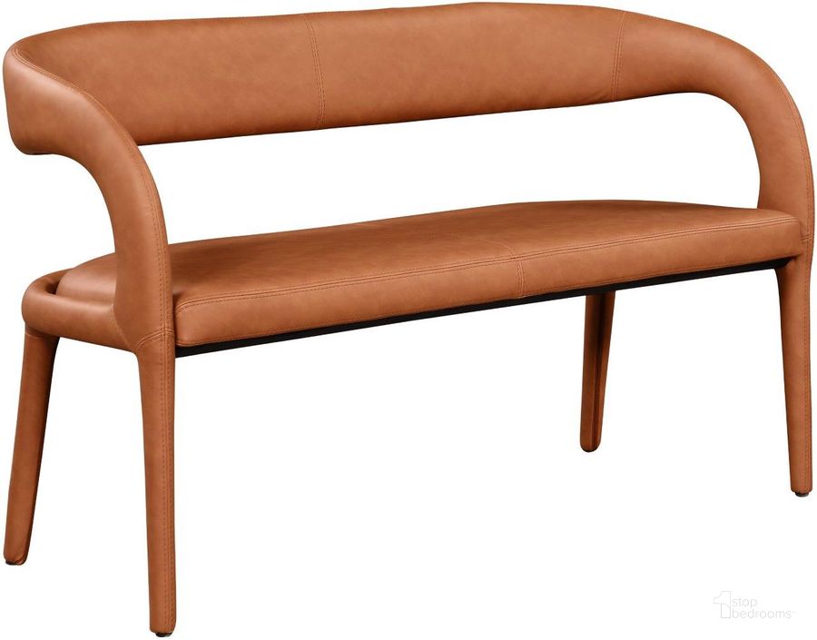 The appearance of Sylvester Cognac Faux Leather Bench designed by Meridian in the modern / contemporary interior design. This cognac piece of furniture  was selected by 1StopBedrooms from Sylvester Collection to add a touch of cosiness and style into your home. Sku: 988Cognac. Material: Faux Leather. Product Type: Bench. Image1