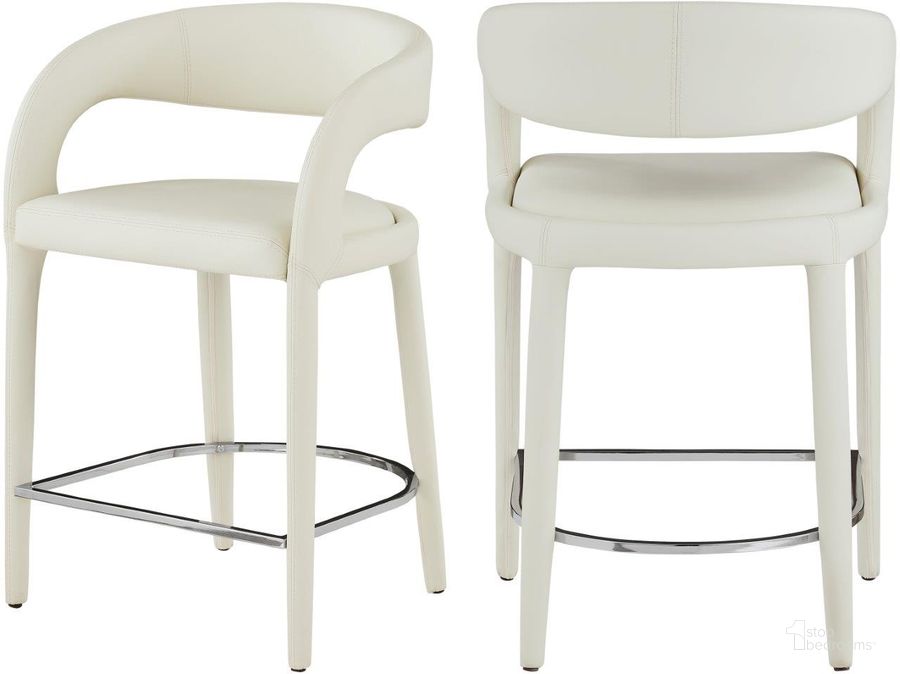 The appearance of Sylvester Cream Faux Leather Stool designed by Meridian in the modern / contemporary interior design. This cream piece of furniture  was selected by 1StopBedrooms from Sylvester Collection to add a touch of cosiness and style into your home. Sku: 989Cream-C. Material: Faux Leather. Product Type: Stool. Image1