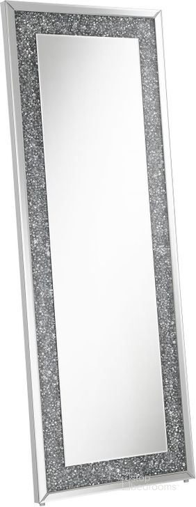 The appearance of Sylvia Crystal Inlay Rectangle Floor Mirror designed by Coaster in the modern / contemporary interior design. This mirror piece of furniture  was selected by 1StopBedrooms from Sylvia Collection to add a touch of cosiness and style into your home. Sku: 961636. Material: MDF. Product Type: Floor Mirror. Image1