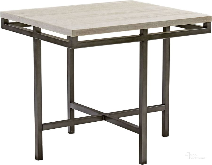 The appearance of East Park Gunmetal Rectangular End Table designed by Hammary in the modern / contemporary interior design. This white piece of furniture  was selected by 1StopBedrooms from East Park Collection to add a touch of cosiness and style into your home. Sku: T10148-T1014820-00. Material: Metal. Product Type: End Table. Table Top Shape: Rectangular.