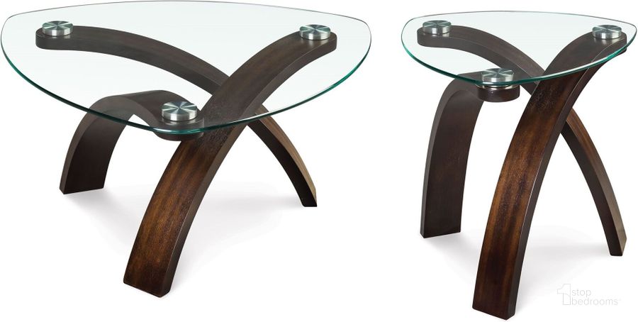 The appearance of Allure Occasional Table Set designed by Magnussen in the modern / contemporary interior design. This brown piece of furniture  was selected by 1StopBedrooms from Allure Collection to add a touch of cosiness and style into your home. Sku: T1396-65T;T1396-65B;T1396-22T;T1396-22B. Table Top Shape: Triangular. Material: Glass. Product Type: Occasional Table Set. Image1
