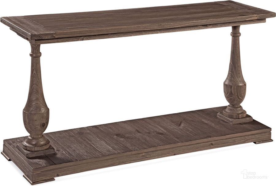 The appearance of Hitchcock Smoked Barnwood Console Table designed by Bassett Mirror Company in the traditional interior design. This brown piece of furniture  was selected by 1StopBedrooms from Console Tables Collection to add a touch of cosiness and style into your home. Sku: T2618-400EC. Material: Wood. Product Type: Console Table. Table Top Shape: Rectangular. Image1