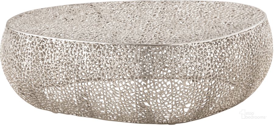 The appearance of T3601-50 Oval Coffee Table In Silver designed by Galaxy Home Furnishings in the modern / contemporary interior design. This silver piece of furniture  was selected by 1StopBedrooms from T3601-50 Collection to add a touch of cosiness and style into your home. Sku: 601955552264. Product Type: Coffee Table. Material: Aluminium. Image1