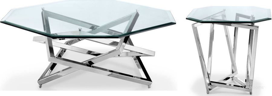 The appearance of Lenox Square Nickel Octagonal Occasional Table Set designed by Magnussen in the modern / contemporary interior design. This chrome piece of furniture  was selected by 1StopBedrooms from Lenox Collection to add a touch of cosiness and style into your home. Sku: T3790-49T;T3790-49B;T3790-09T;T3790-09B. Material: Metal. Product Type: Occasional Table Set. Image1