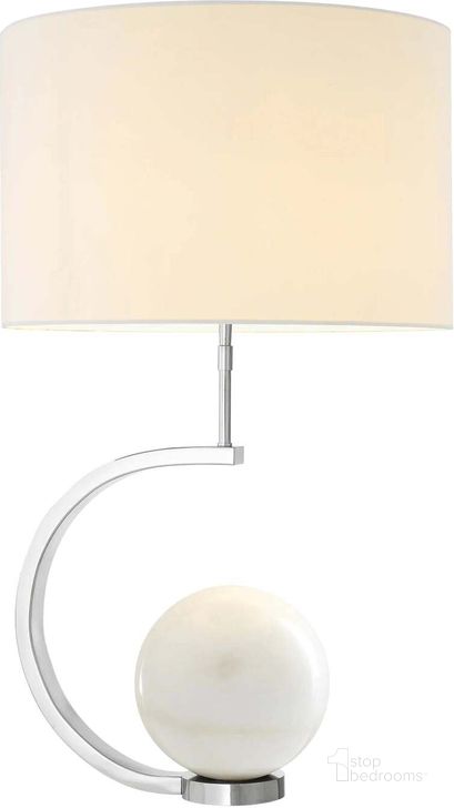 The appearance of Table Lamp Luigi Nickel Finish Incl White Shade designed by Eichholtz in the modern / contemporary interior design. This nickel piece of furniture  was selected by 1StopBedrooms from Luigi Collection to add a touch of cosiness and style into your home. Sku: 111108UL;110592UL. Product Type: Table Lamp. Image1