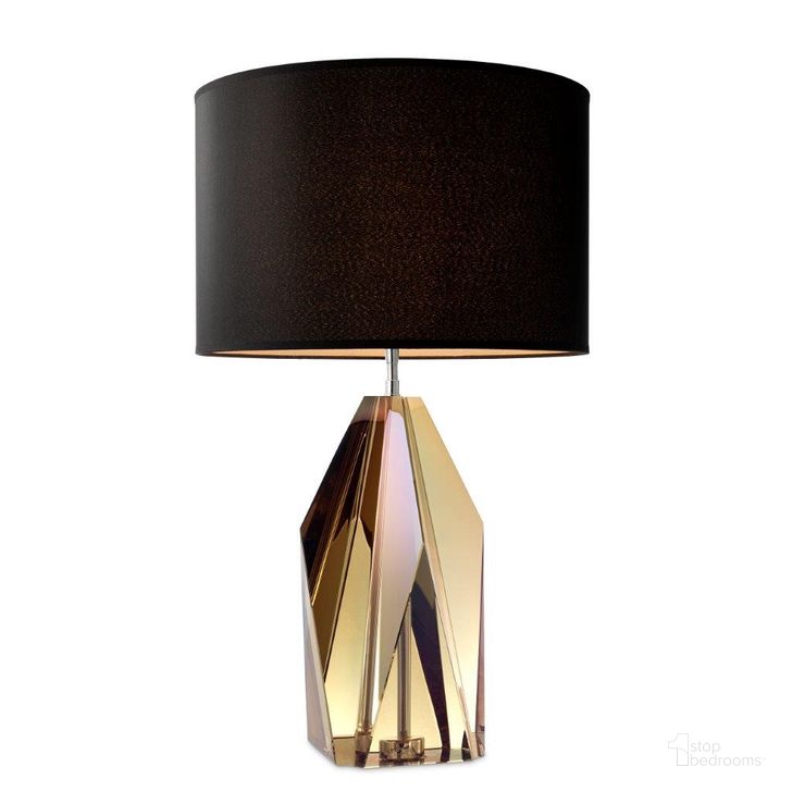 The appearance of Table Lamp Setai Amber Crystal Incl Shade designed by Eichholtz in the modern / contemporary interior design. This amber piece of furniture  was selected by 1StopBedrooms from Setai Collection to add a touch of cosiness and style into your home. Sku: 111232UL;110590UL. Product Type: Table Lamp. Image1