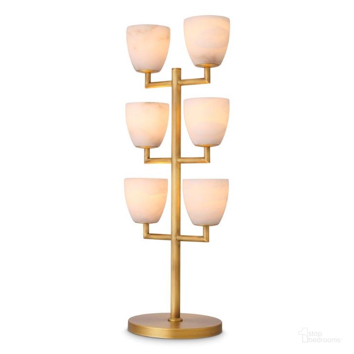 The appearance of Table Lamp Valerius Alabaster Antique Brass Finish Ul designed by Eichholtz in the modern / contemporary interior design. This antique brass piece of furniture  was selected by 1StopBedrooms from Valerius Collection to add a touch of cosiness and style into your home. Sku: 116279UL. Product Type: Table Lamp. Material: Alabaster. Image1