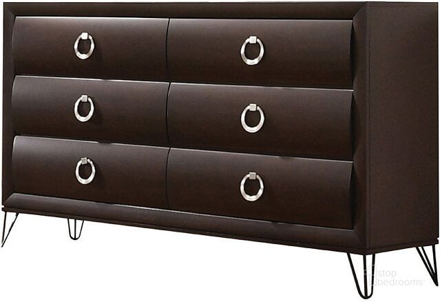 The appearance of Tablita Dresser designed by ACME in the transitional interior design. This dark merlot piece of furniture  was selected by 1StopBedrooms from Tablita Collection to add a touch of cosiness and style into your home. Sku: 27465. Material: Wood. Product Type: Dresser. Image1