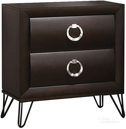 The appearance of Tablita Nightstand designed by ACME in the transitional interior design. This dark merlot piece of furniture  was selected by 1StopBedrooms from Tablita Collection to add a touch of cosiness and style into your home. Sku: 27463. Material: Wood. Product Type: Nightstand. Image1