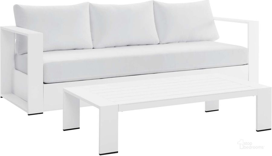 The appearance of Tahoe Outdoor Patio Powder-Coated Aluminum 2-Piece Set In White designed by Modway in the modern / contemporary interior design. This white piece of furniture  was selected by 1StopBedrooms from Tahoe Collection to add a touch of cosiness and style into your home. Sku: EEI-5750-WHI-WHI. Product Type: Outdoor Set. Material: Foam. Image1