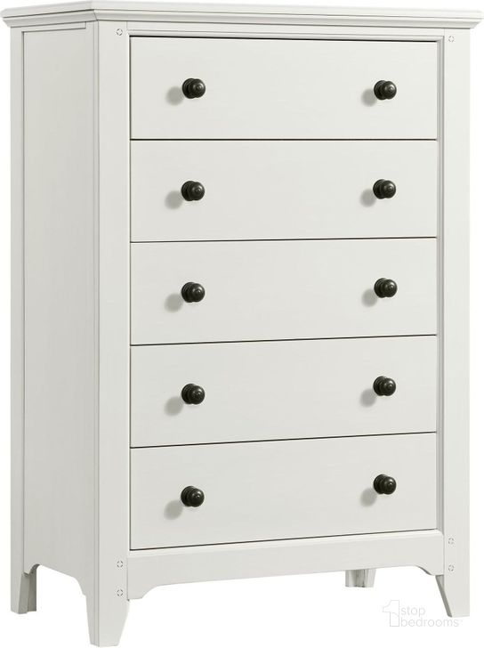The appearance of Tahoe Youth Seashell 5 Drawer Chest designed by Intercon in the transitional interior design. This white piece of furniture  was selected by 1StopBedrooms from Tahoe Youth Collection to add a touch of cosiness and style into your home. Sku: TA-BR-6305-SSH-C. Product Type: Chest. Image1