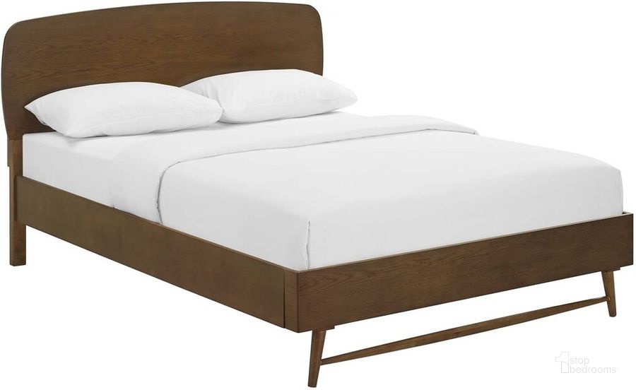 The appearance of Talwyn Queen Wood Bed In Chestnut designed by Modway in the modern / contemporary interior design. This chestnut piece of furniture  was selected by 1StopBedrooms from Talwyn Collection to add a touch of cosiness and style into your home. Sku: MOD-5832-CHN. Product Type: Bed. Bed Size: Queen. Material: MDF. Image1