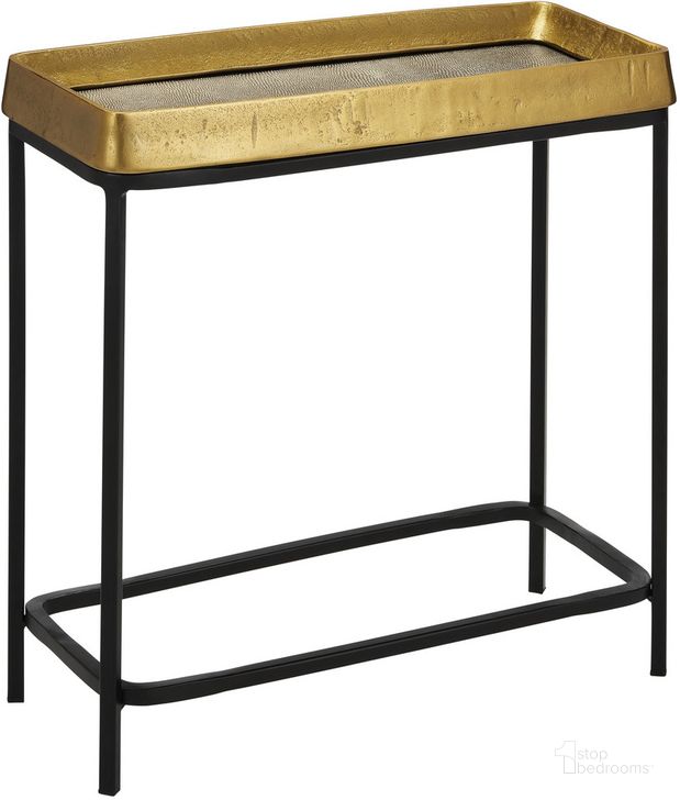 The appearance of Tanay Brass Side Table designed by Currey & Company in the modern / contemporary interior design. This brass piece of furniture  was selected by 1StopBedrooms from Tanay Collection to add a touch of cosiness and style into your home. Sku: 4000-0148. Product Type: Side Table. Material: Iron. Image1