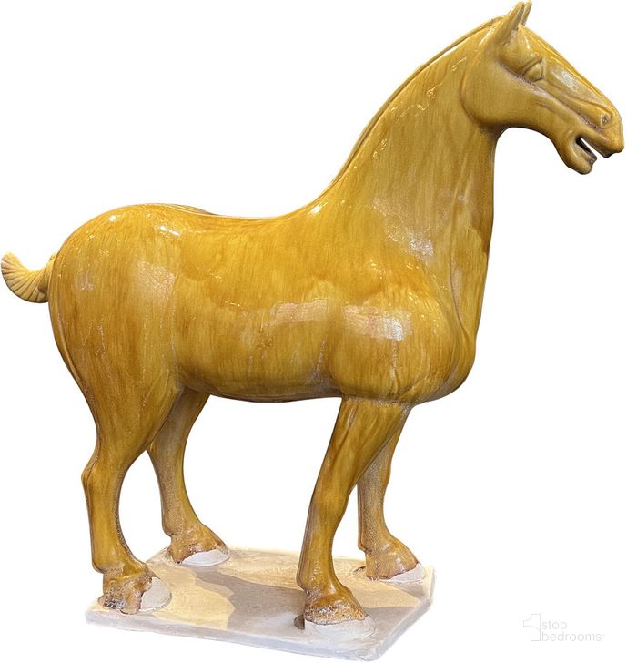 The appearance of Tang Dynasty Large Horse In Persimmon designed by Currey & Company in the modern / contemporary interior design. This persimmon piece of furniture  was selected by 1StopBedrooms from Tang Dynasty Collection to add a touch of cosiness and style into your home. Sku: 1200-0779. Material: Ceramic. Product Type: Sculpture. Image1