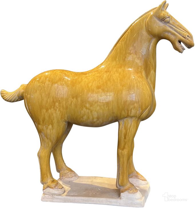 The appearance of Tang Dynasty Medium Horse In Persimmon designed by Currey & Company in the modern / contemporary interior design. This persimmon piece of furniture  was selected by 1StopBedrooms from Tang Dynasty Collection to add a touch of cosiness and style into your home. Sku: 1200-0780. Material: Ceramic. Product Type: Sculpture. Image1