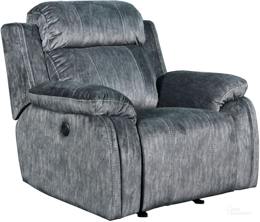 The appearance of Tango Shadow Glider Power Recliner With Power Footrest designed by New Classic in the modern / contemporary interior design. This gray piece of furniture  was selected by 1StopBedrooms from Tango Collection to add a touch of cosiness and style into your home. Sku: U396-13P1-SHW. Material: Wood. Product Type: Power Reclining. Image1