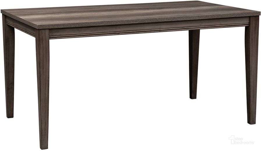 The appearance of Tanners Creek Greystone 60" Rectangular Dining Table designed by Liberty in the transitional interior design. This gray piece of furniture  was selected by 1StopBedrooms from Tanners Creek Collection to add a touch of cosiness and style into your home. Sku: 686-T3660. Table Base Style: Legs. Material: Wood. Product Type: Dining Table. Table Top Shape: Rectangular. Image1