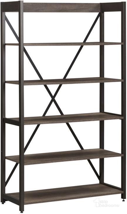 The appearance of Tanners Creek Greystone Bookcase designed by Liberty in the modern / contemporary interior design. This gray piece of furniture  was selected by 1StopBedrooms from Tanners Creek Collection to add a touch of cosiness and style into your home. Sku: 686-HO201. Product Type: Bookcase. Material: Melamine. Image1