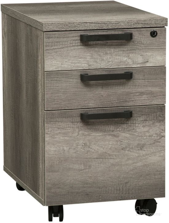 The appearance of Tanners Creek Greystone File Cabinet designed by Liberty in the industrial interior design. This gray piece of furniture  was selected by 1StopBedrooms from Tanners Creek Collection to add a touch of cosiness and style into your home. Sku: 686-HO146. Material: Wood. Product Type: File Cabinet. Image1