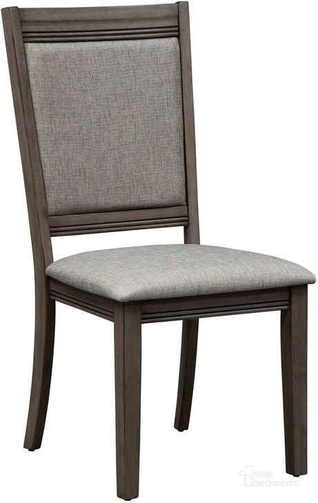 The appearance of Tanners Creek Greystone Upholstered Side Chair set of 2 designed by Liberty in the transitional interior design. This gray piece of furniture  was selected by 1StopBedrooms from Tanners Creek Collection to add a touch of cosiness and style into your home. Sku: 686-C6501S. Material: Fabric. Product Type: Side Chair. Image1