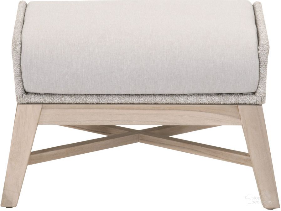 The appearance of Tapestry Gray Outdoor Footstool designed by Essentials For Living in the transitional interior design. This gray piece of furniture  was selected by 1StopBedrooms from Woven Collection to add a touch of cosiness and style into your home. Sku: 6851FS.WTA/PUM/GT. Material: Wood. Product Type: Outdoor Accessory. Image1