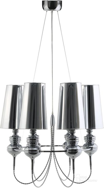 The appearance of Tapestry Stainless Steel Chandelier In Silver designed by Modway in the modern / contemporary interior design. This silver piece of furniture  was selected by 1StopBedrooms from Tapestry Collection to add a touch of cosiness and style into your home. Sku: EEI-1555. Product Type: Chandelier. Material: Chrome. Image1