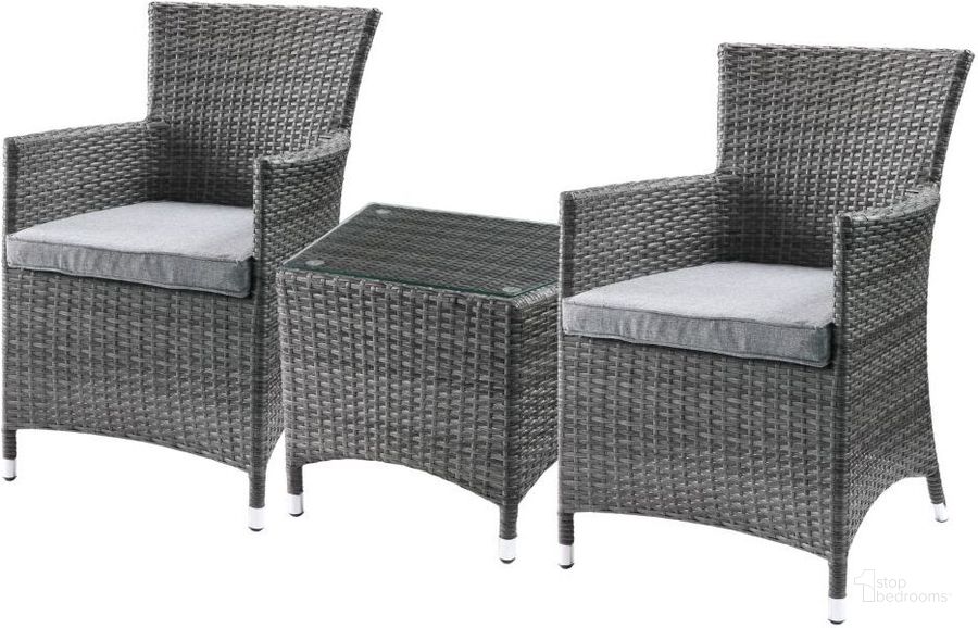 The appearance of Tashelle Gray Wicker 3 Piece Patio Bistro Set designed by ACME in the modern / contemporary interior design. This gray piece of furniture  was selected by 1StopBedrooms from Tashelle Collection to add a touch of cosiness and style into your home. Sku: 45000. Material: Metal. Product Type: Outdoor Set. Image1