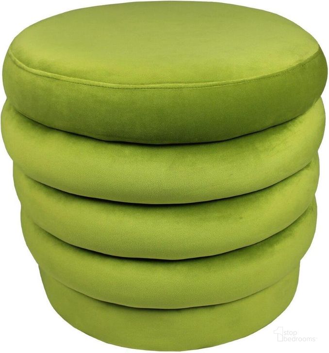 The appearance of Taylor Fern Round Small designed by Moti in the modern / contemporary interior design. This green piece of furniture  was selected by 1StopBedrooms from Taylor Collection to add a touch of cosiness and style into your home. Sku: 88004004. Product Type: Ottoman. Material: Foam.